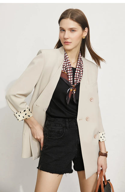 Damen Top im minimalistischen Stil aus einfarbiger mercerisierter Baumwolle