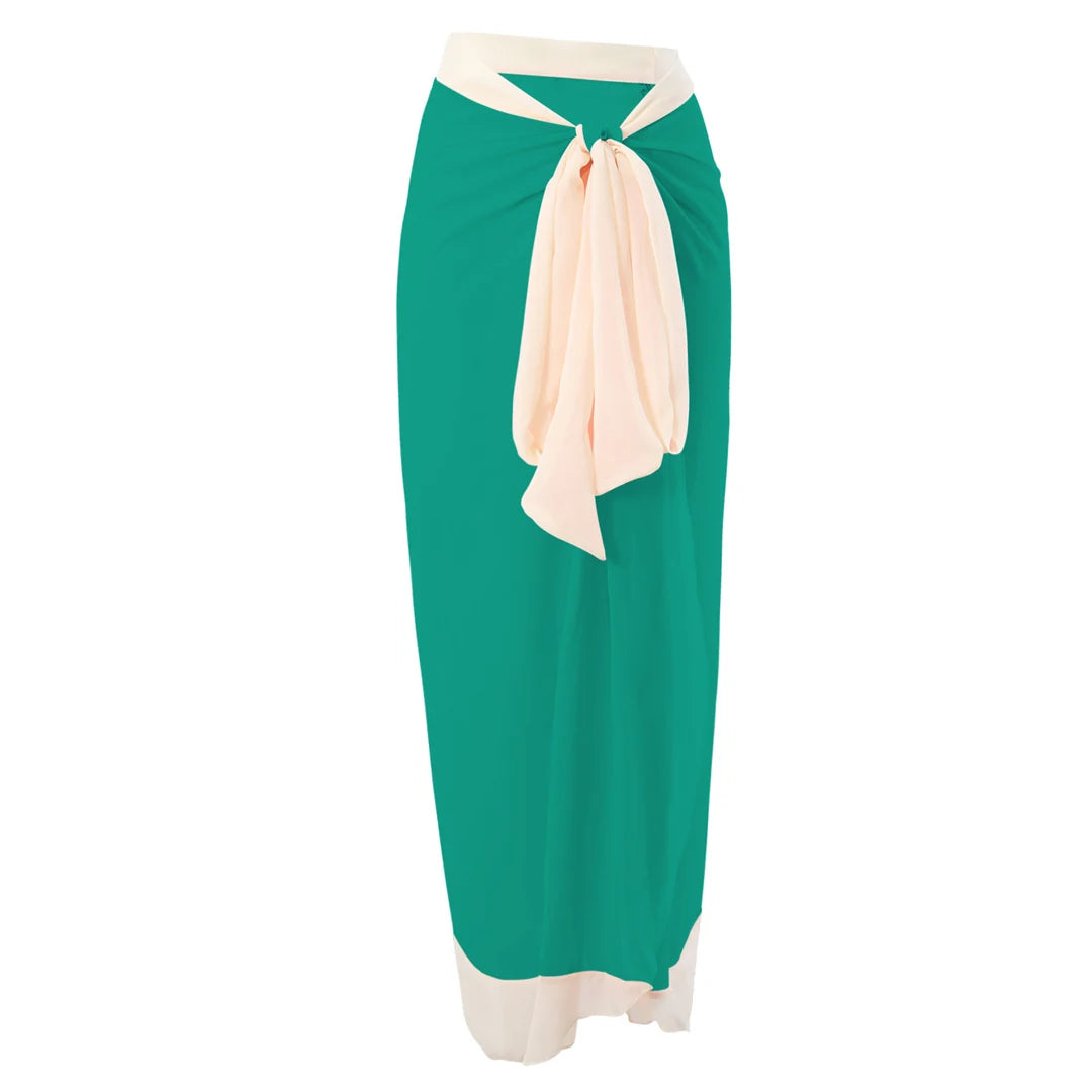 Damen Badeanzug Sarong 3D-Blumen tiefer V-Ausschnitt hoher Beinausschnitt