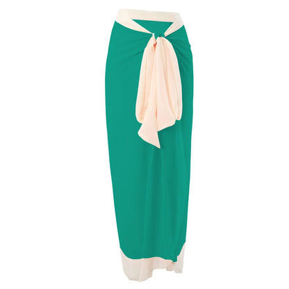Damen Badeanzug Sarong 3D-Blumen tiefer V-Ausschnitt hoher Beinausschnitt