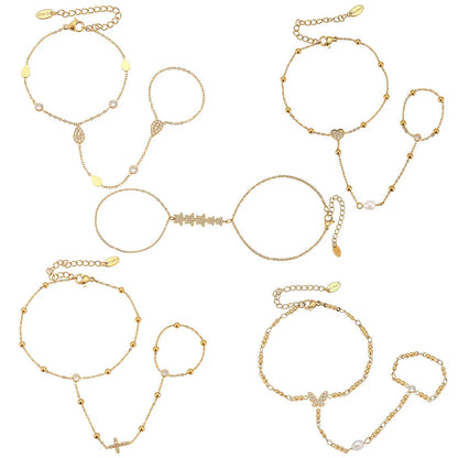 Damen-Charm-Armband mit 5A-Zirkonia aus Edelstahl