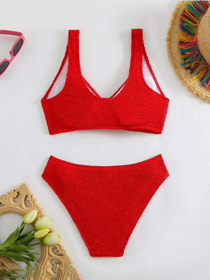 Braunes Bikini-Set mit Push-up-Effekt – verführerische Bademode für Strand und Pool