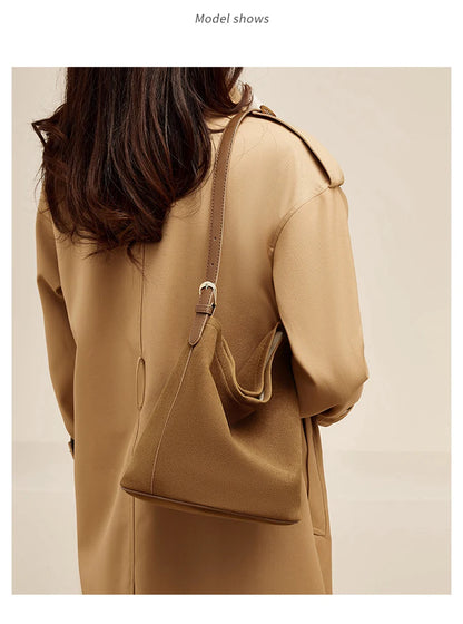 Damen Umhängetasche aus Wildleder 2-in-1 im Retro Stil Crossbody