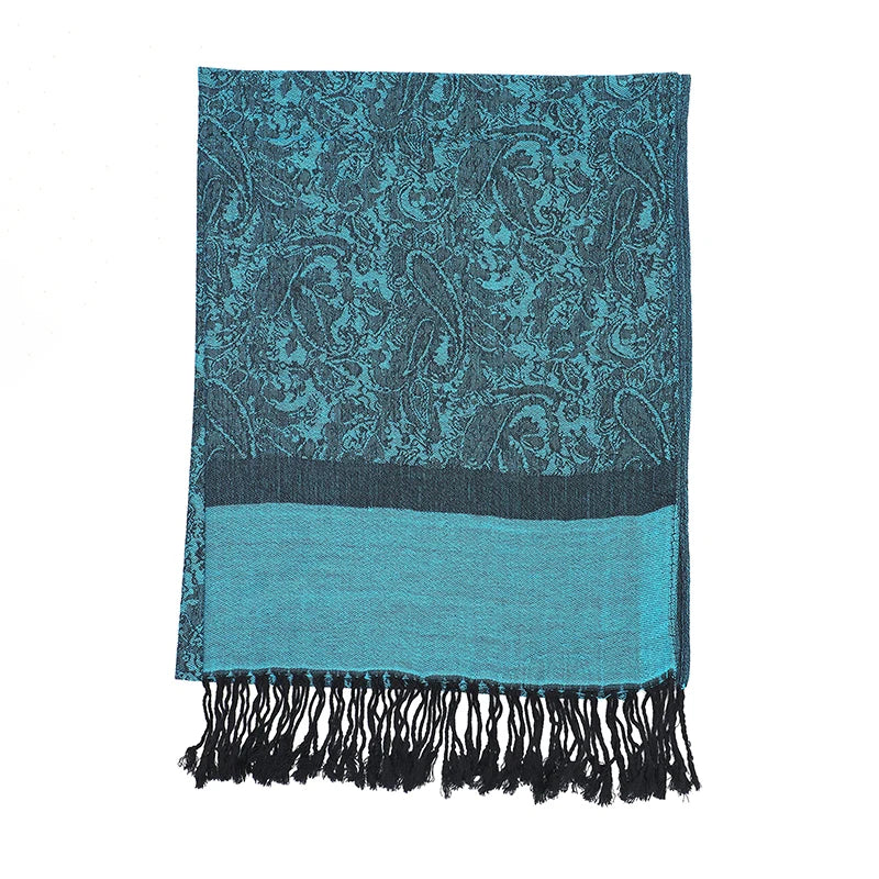 Damen Jacquard Schal ethnisch Kaschmir dick weich Halstuch Bandana Outdoor