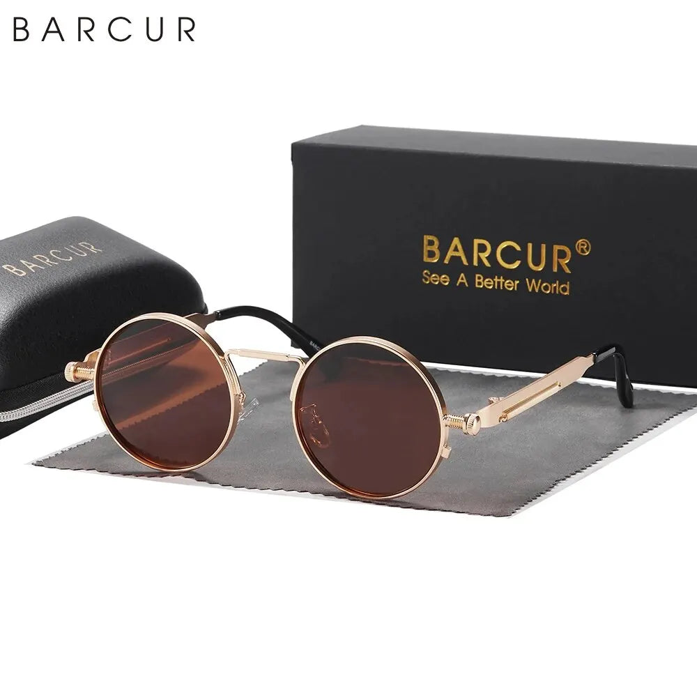 Sonnenbrille rund Steampunk Retro polarisiert UV400 Herren Damen