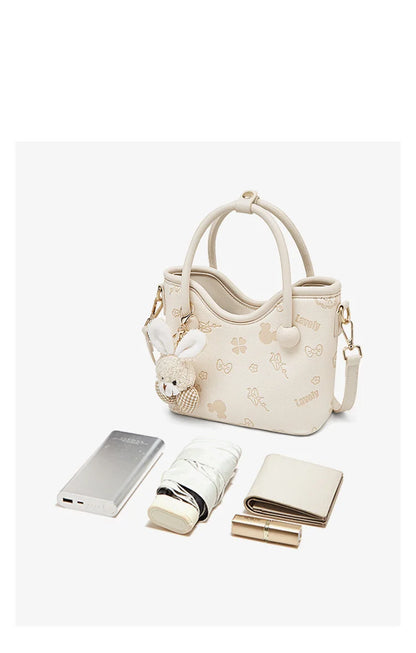 Damen Handtasche Aus PU-Leder Im Bucket-Stil Mit Crossbody Design