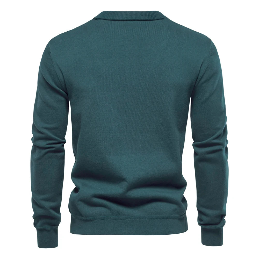 Herren Cardigan Sweater aus hochwertiger Baumwolle im lässigen einfarbigen Design