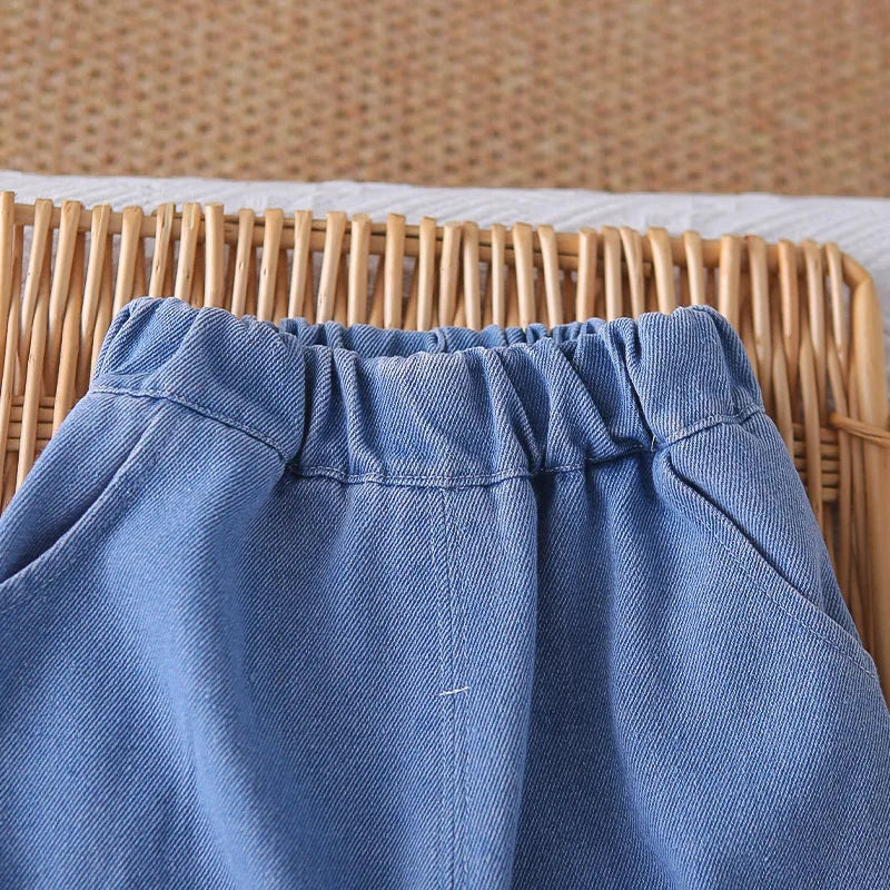 Mädchen Kleidung Set mit süßem Mantel und breiten Hosen im Koreanischen Stil
