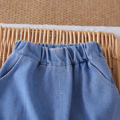 Mädchen Kleidung Set mit süßem Mantel und breiten Hosen im Koreanischen Stil