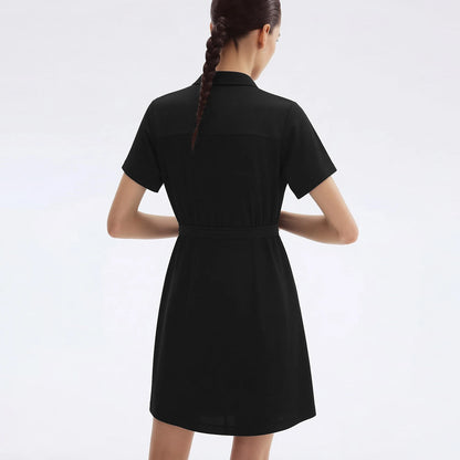 Elegantes Damen Midikleid Mit Reverskragen Und Stretch