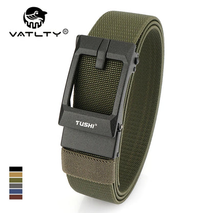 Herren-Gürtel Verstellbar aus elastischem Nylon mit automatischer Metall-Schnalle Breite 3,4 cm