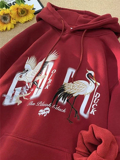 Herren Kapuzenpullover im chinesischen Stil mit Druck und Taschen