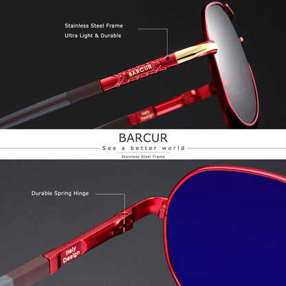 Damen-Sonnenbrille Pilotin TAC Silikon rutschfest Spiegel polarisiert