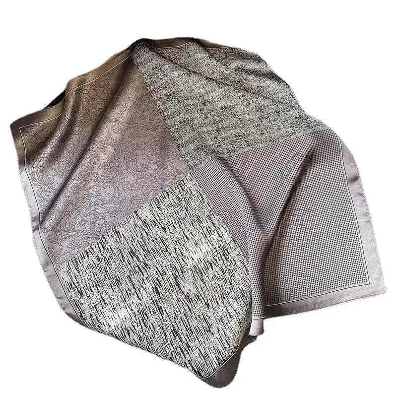 Damen Seidensatin Schal Tasche Kopf Bandana Halstuch bedruckt C