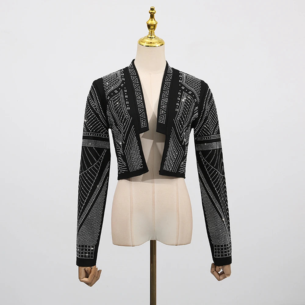 Ärmelloses Midikleid mit Polka-Dots und Patchwork-Spitze im Colorblock-Design für Damen mit Halterneck