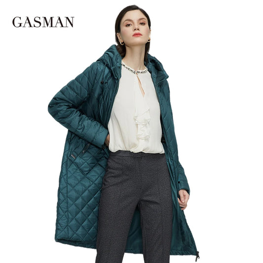 Damen-Mantel für den Frühling, hochwertiger, mittellanger Parka, schlanke, winddichte Baumwolljacke für Freizeit und Sport.