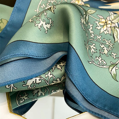 Damen Seidenschal quadratisch 70cm Halstuch Bandana Hijab Pashmina H