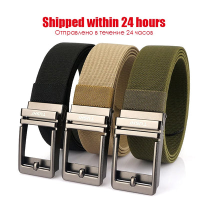 VATLY Herren Stretch-Gürtel 38mm mit Automatik-Schnalle aus Nylon