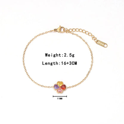 Damen-Armband mit bunten Zirkonia-Herzen