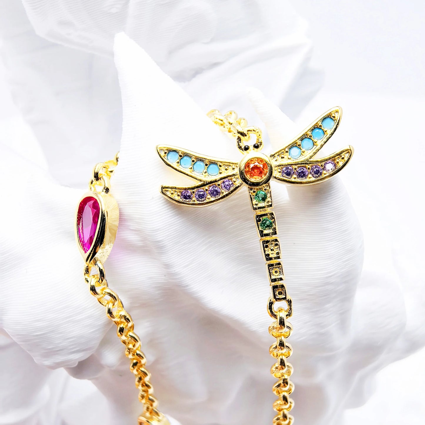 Damen-Armband Libelle vergoldet Sommer aus Sterlingsilber