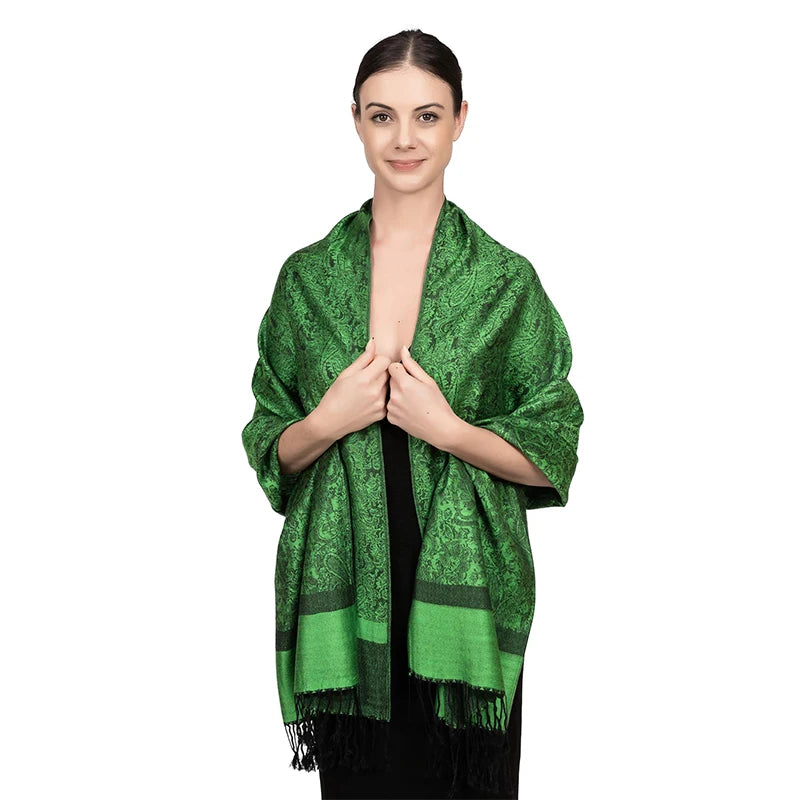 Damen Jacquard Schal ethnisch Kaschmir dick weich Halstuch Bandana Outdoor