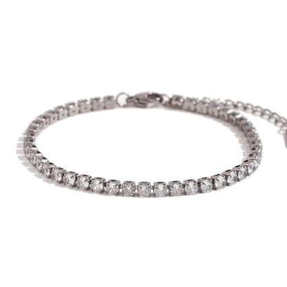 Damen-Tennisarmband mit Kristall-Strass aus Edelstahl