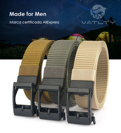 Herren-Gürtel aus Nylon 3,8 cm Breite verstellbar mit automatischer Schnalle für Alltag und Abenteuer