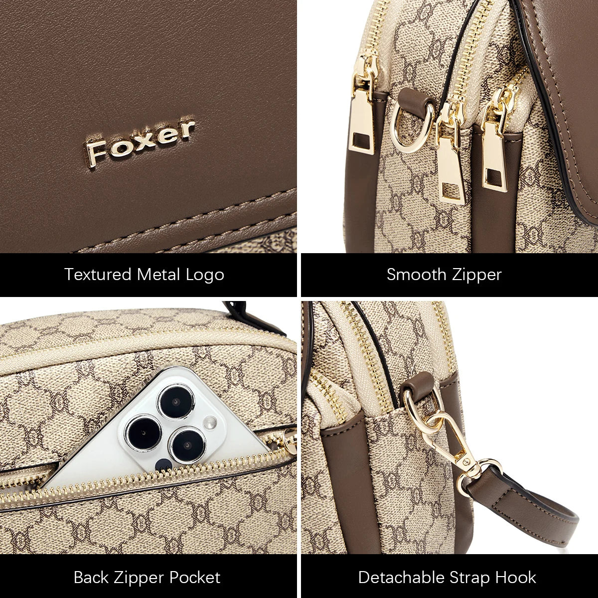 Damen-Schultertasche aus PVC-Leder mit Vintage-Optik und verstellbarem Schulterriemen für Alltag und Büro