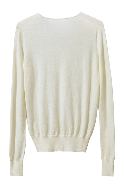 Damen V-Ausschnitt Pullover 100 % Wolle vielseitig Langarm Herbst