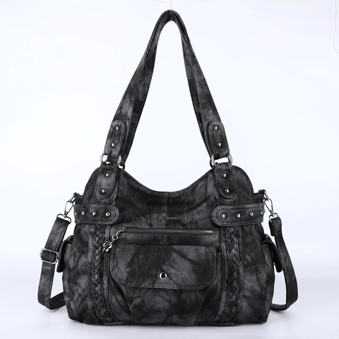 Damen-Schultertasche Mit Großem Stauraum Und Reißverschluss Innenfach Aus Polyester