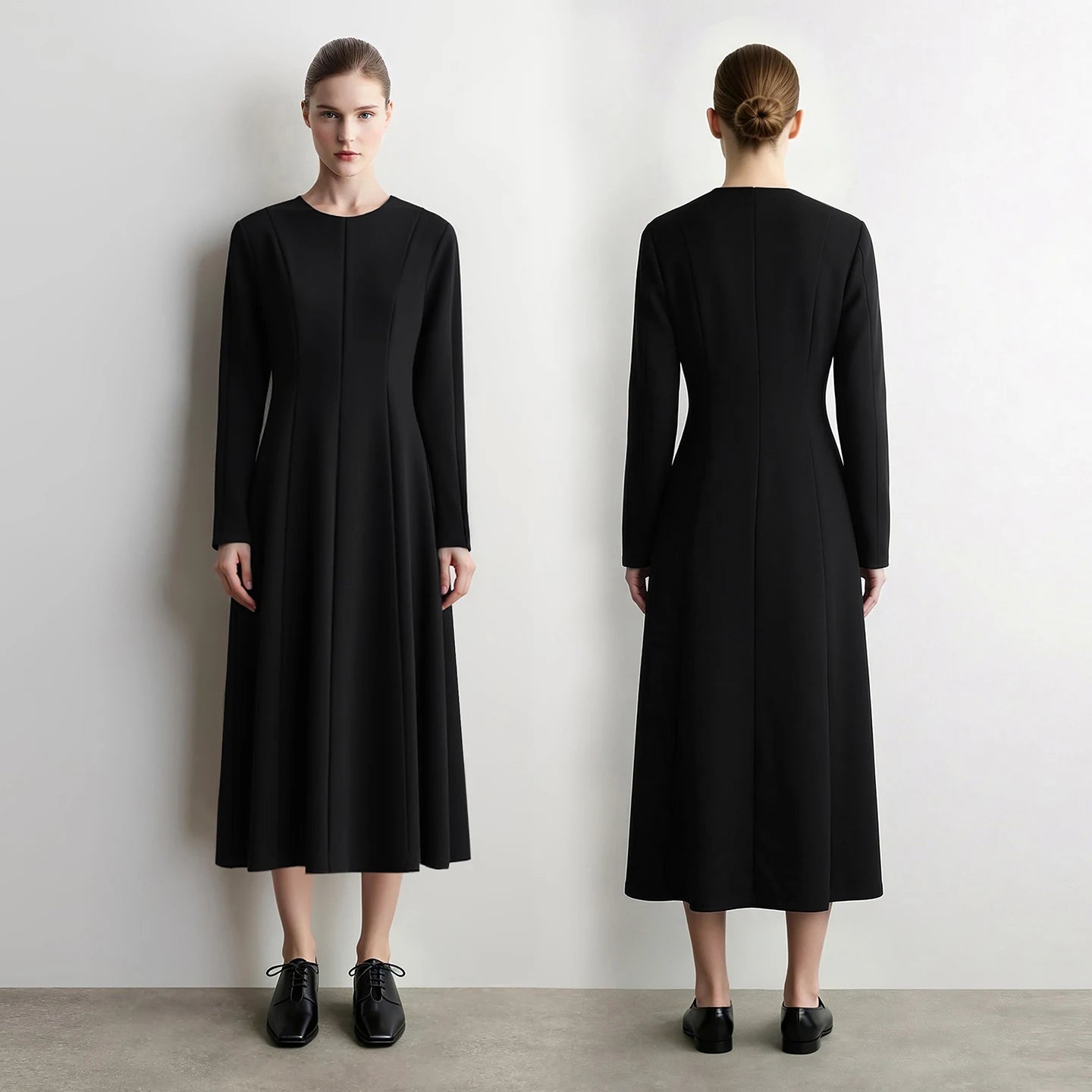 Elegantes Tailliertes Kleid Mit Stretch Für Bürodamen