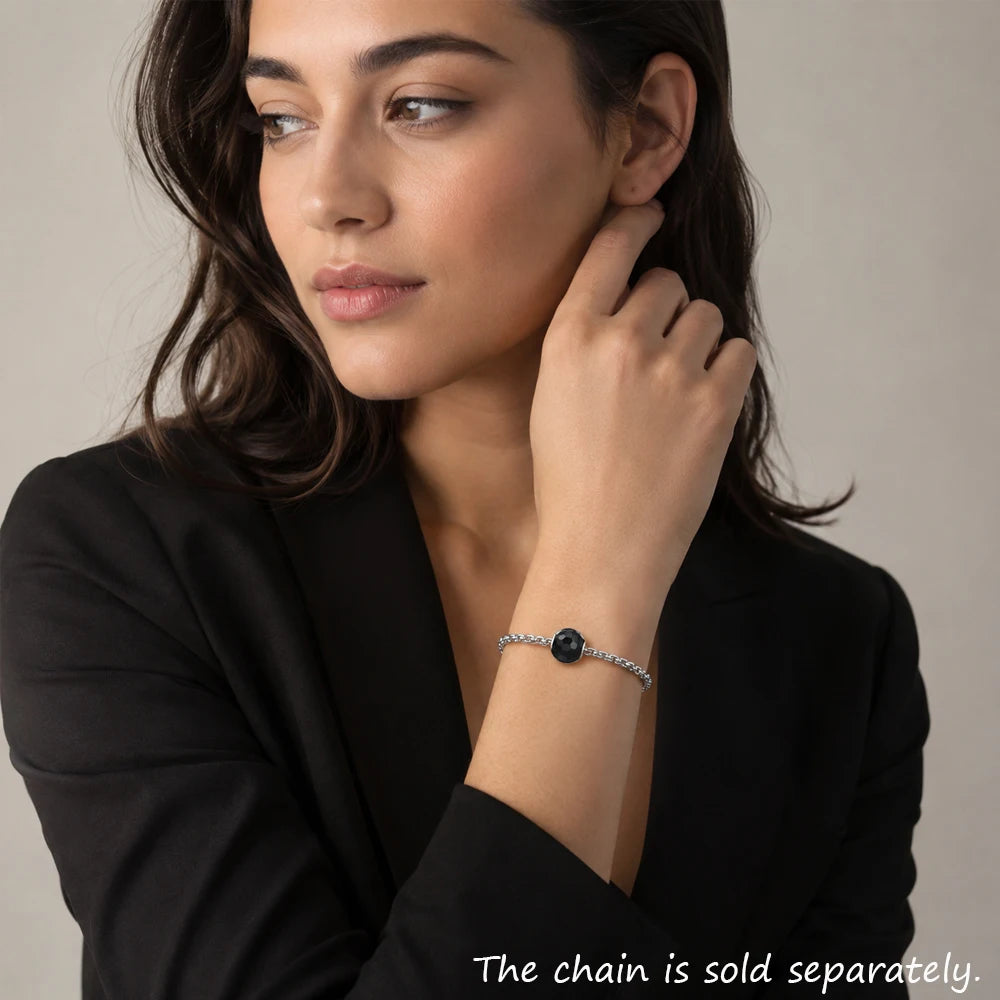 Damen-Charm-Anhänger Kristall facettiert Zirkonia Karma aus Sterlingsilber