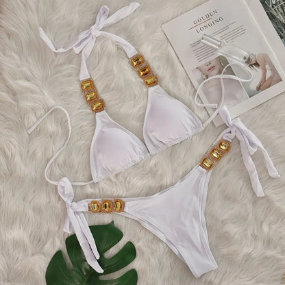 Dreiteiliges Damen-Bikini-Set im brasilianischen Stil – ideal für Strand und Pool