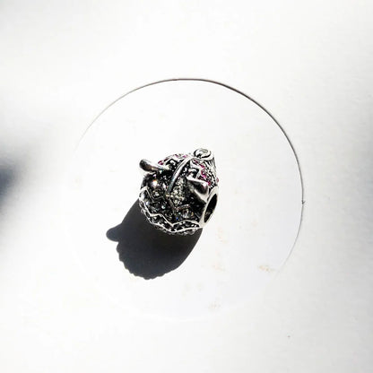 Damen-Charm-Anhänger Fuchs Karma Perlen Vintage aus Sterlingsilber