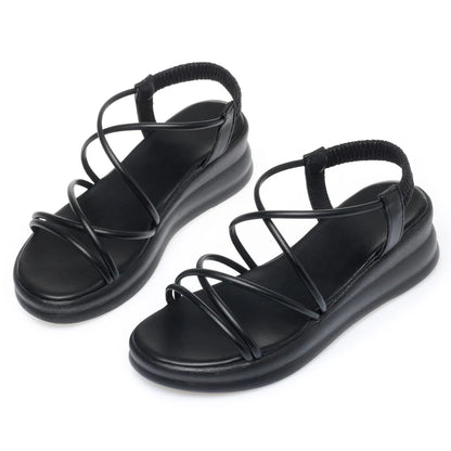 Damen Römische Sandalen Flach Riemchen Bequem
