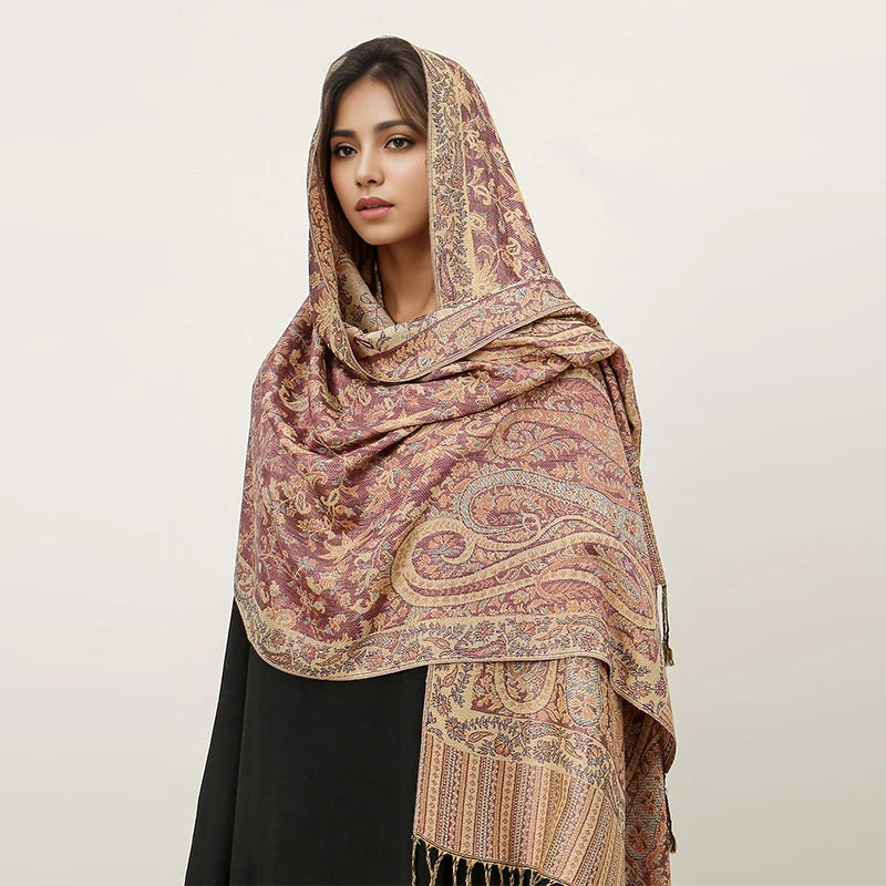 Damen Winterschal Kaschmir Pashmina Luxus Druck warm Stolen Foulard Baumwolle