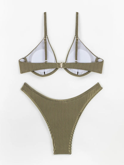 Sexy Bikini-Set für Damen in Unifarben – Brasilianischer Stil für Strand und Badevergnügen