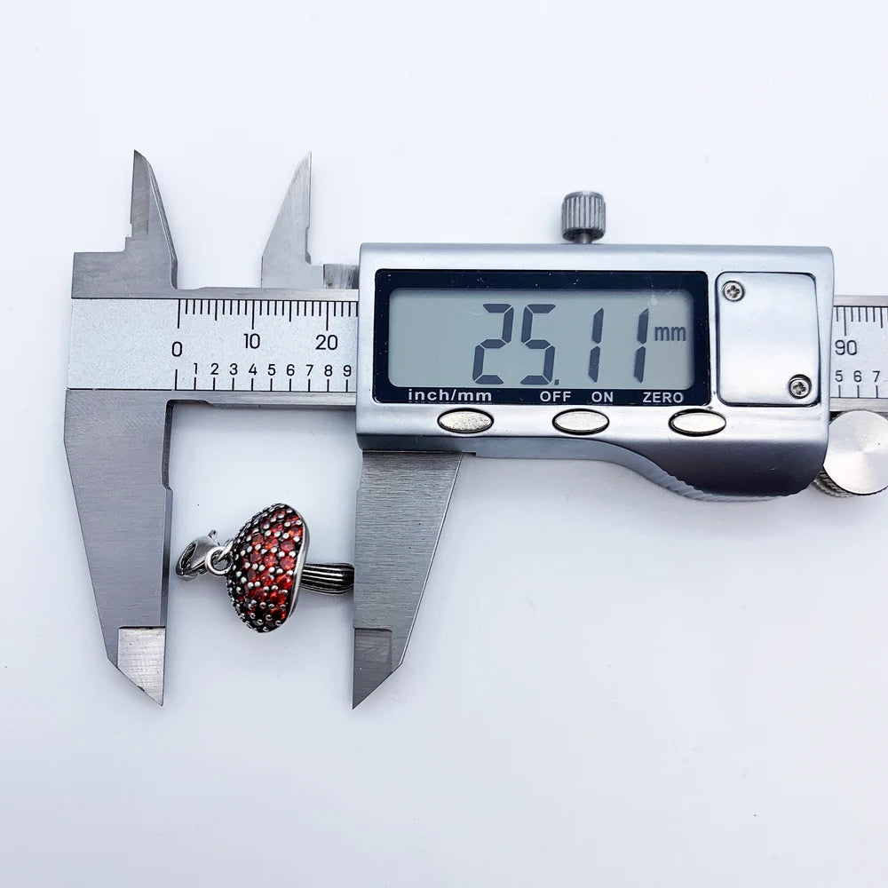 Damen-Charm-Anhaenger Pilz mit CZ-Pave aus Sterlingsilber