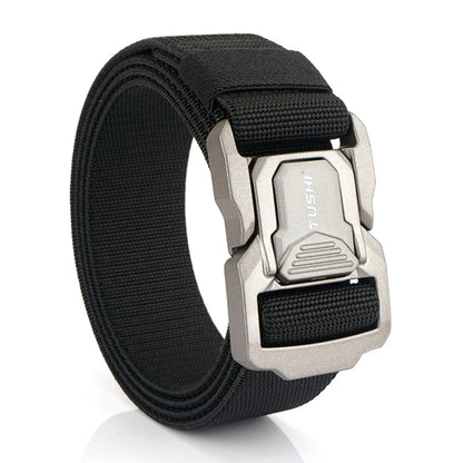 Herren-Elastischer Outdoor-Gürtel aus Aluminiumlegierung mit Schnellverschluss für Trekking