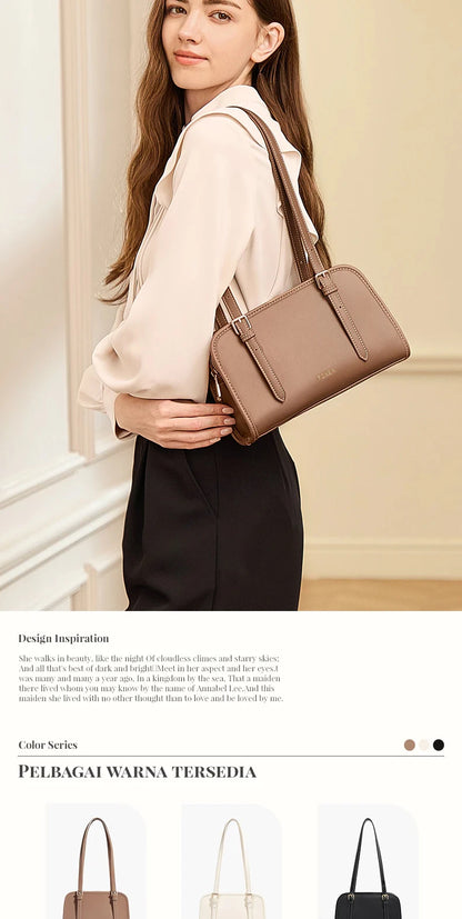 Damen Schultertasche aus PU-Leder im Baguette-Stil Casual