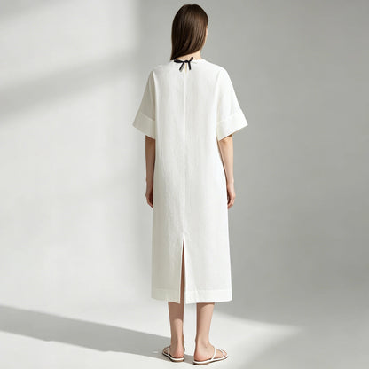 Elegantes Chinesisches Damenkleid Mit Schleife Aus Jacquard