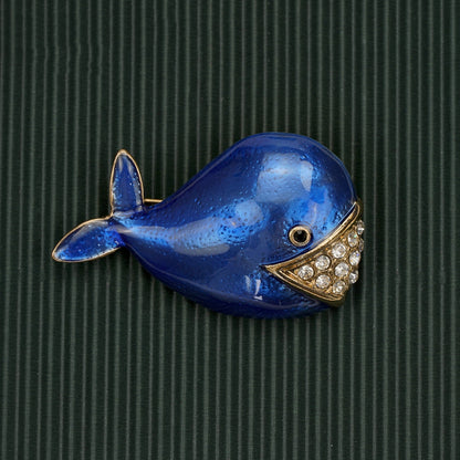 Brosche Fisch Schmetterling Insekt Emaille Kristall Vintage Retro Kleidung Damen