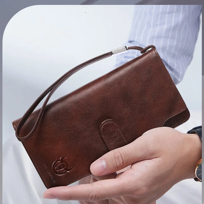 Unisex Geldbörse Langformat Bifold Mit RFID-Schutz Und Handgelenkband Für Mehrere Karten