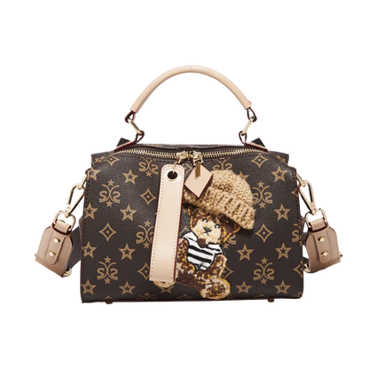 Damen Handtasche aus PU-Leder im Boston-Stil mit verstellbarem Tragegurt
