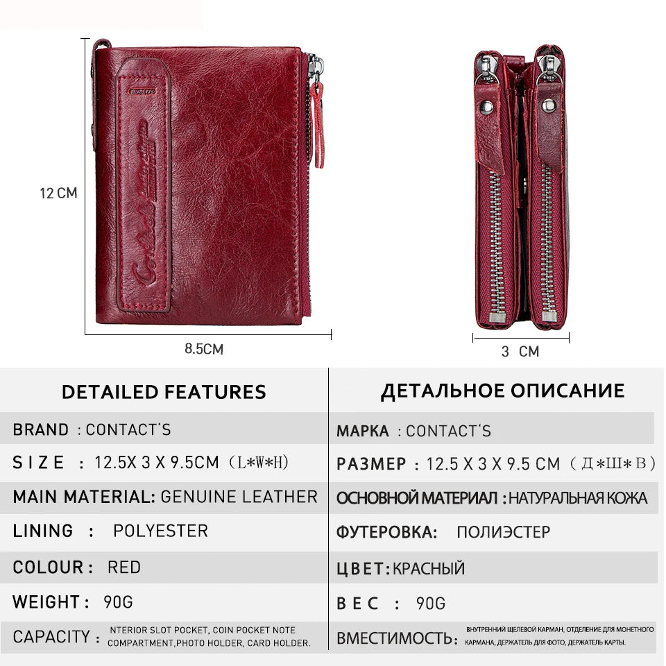 Damen Echtleder Geldbörse Bifold Kreditkartenetui Münzfach Business Geldclip