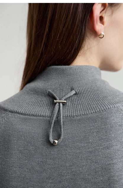 Damen-Rollkragenpullover Reißverschluss weites Bein Set Herbst