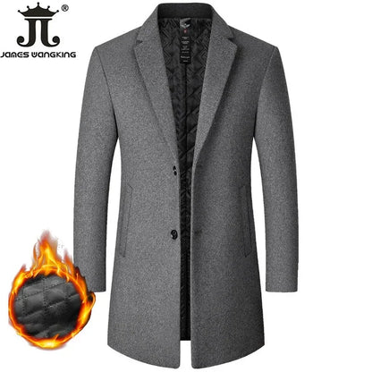 Schmal geschnittener Wollmantel für Herren – Mittellang & klassisch