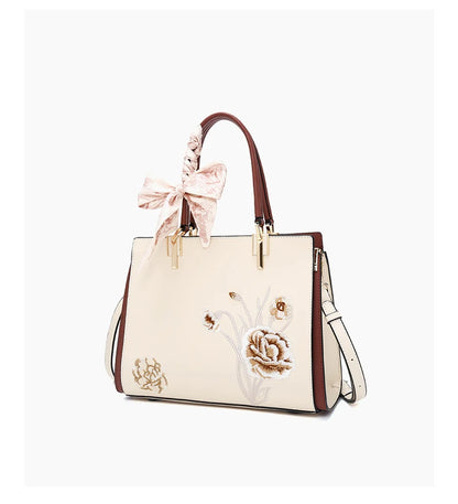 Damen Tasche Aus Splitleder Mit Reißverschluss Im Chinesischen Stil