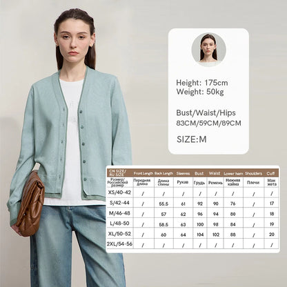 Damen-Strickjacke V-Ausschnitt koreanisch Fake-Zweiteilig Wolle locker Herbst