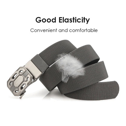 Herren-Gürtel Elastisch aus Nylon mit Metall-Schnalle für Alltag und Outdoor-Einsatz