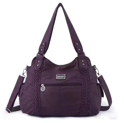 Damen-Schultertasche Aus PU-Leder Mit Reißverschluss Und Innenfächern Großes Stauraumvolumen